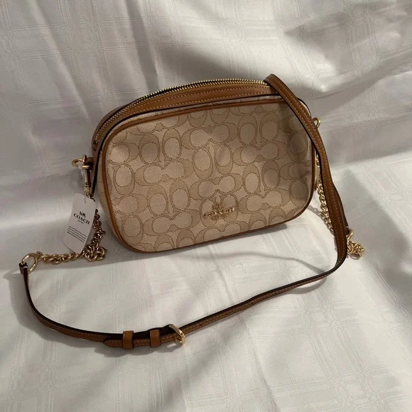 Coach | Bags | Coach Purse With Gold Chain Strap Brown